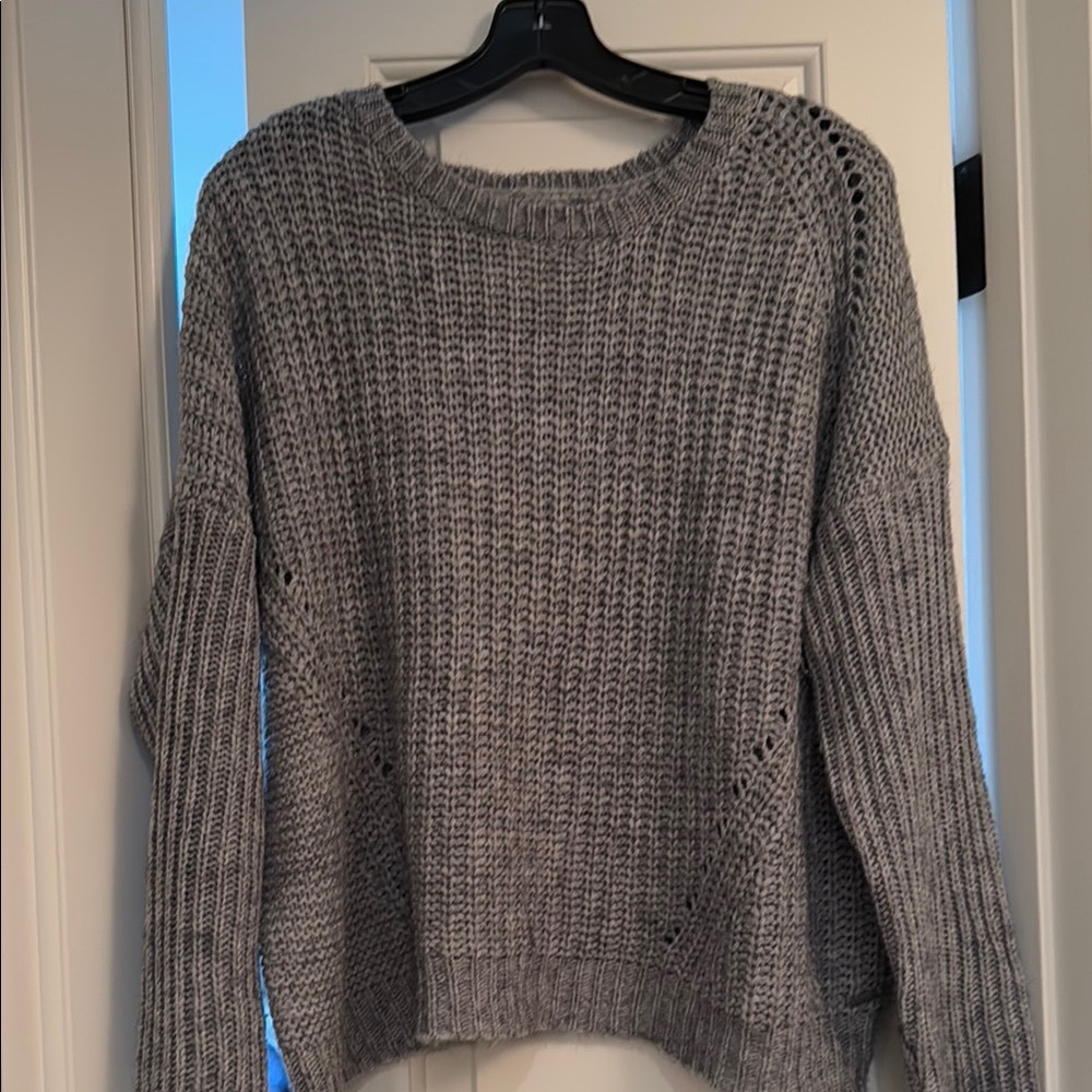Element grey sweater. Very cute styling with cute knit details.